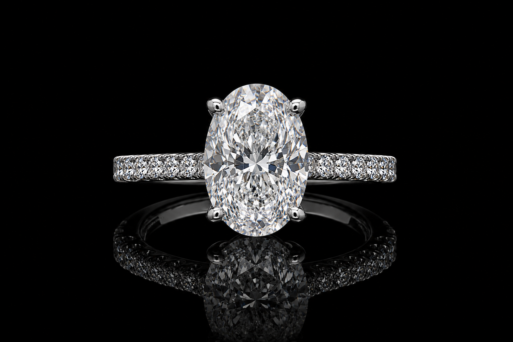 Oval Diamond Solitaire Engagement Ring (eng670)