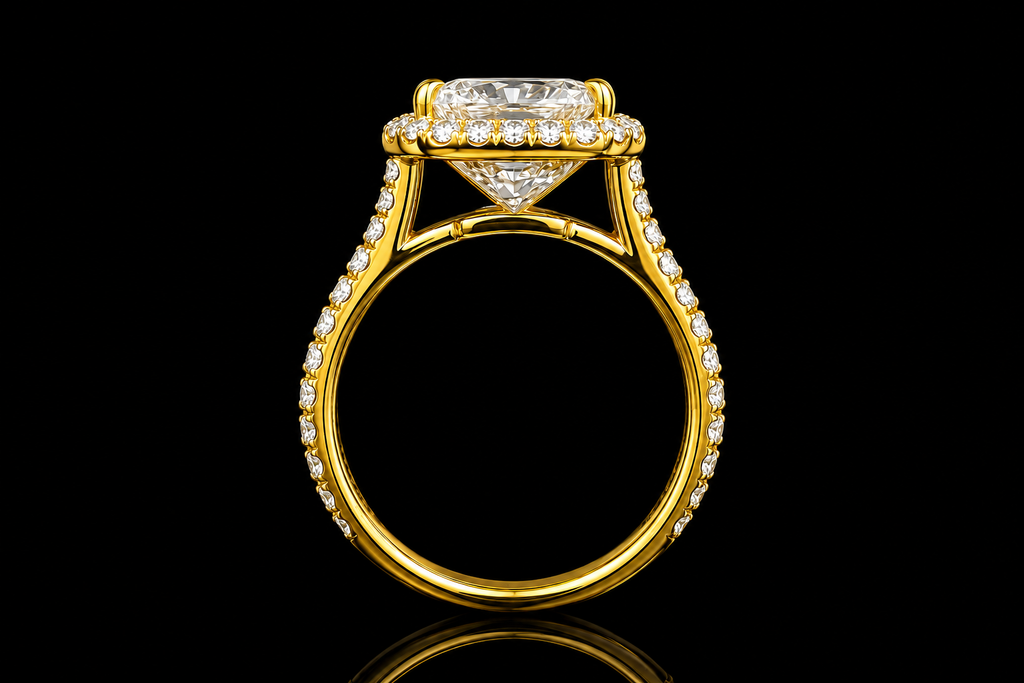 Radiant Cut Diamond Halo Engagement Ring (eng735)