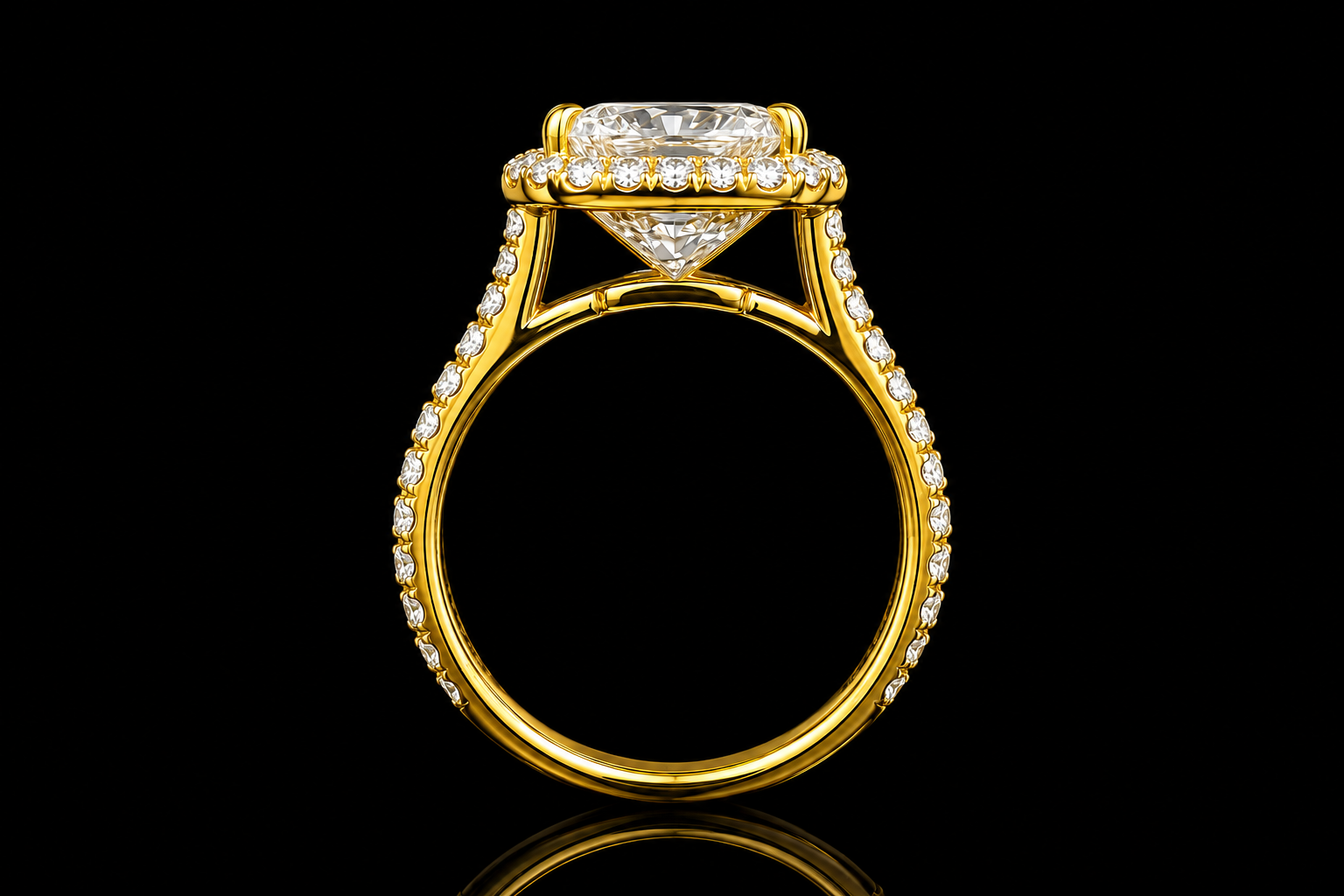 Radiant Cut Diamond Halo Engagement Ring (eng735)