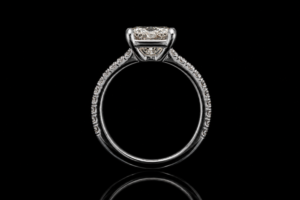 Radiant Cut Diamond Solitaire Engagement Ring (eng757)