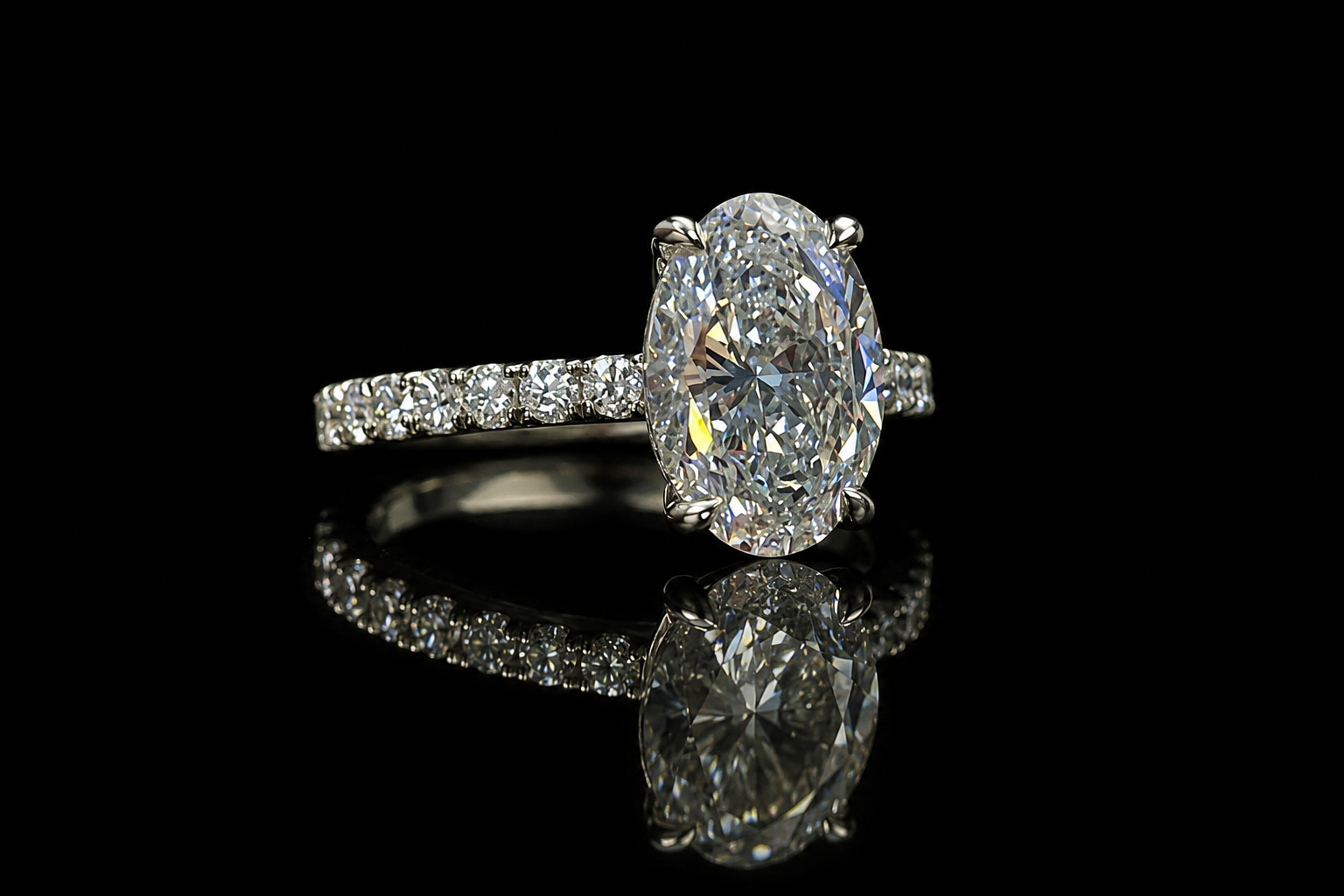 Oval Diamond Solitaire Engagement Ring (eng670)