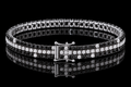 Black & White Diamond Multi-Row Bracelet (brac020)