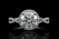 Round Halo Diamond Engagement Ring with Twisted Split Shank (eng674)