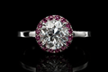 Round Diamond Saphire Halo Engagement Ring (eng626)