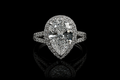 Pear Diamond Halo Split Shank Engagement Ring (eng698)