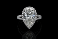 Pear Shaped Halo Diamond Engagement Ring (eng692)
