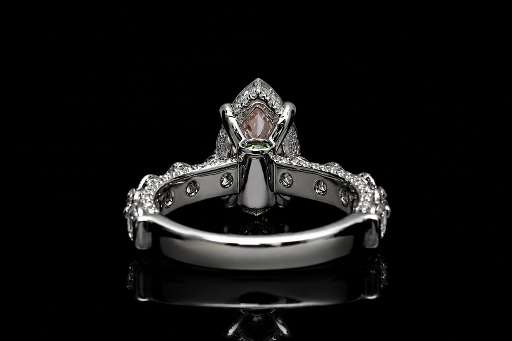 Marquise Diamond Ring with Diamond Side Stones (eng726)