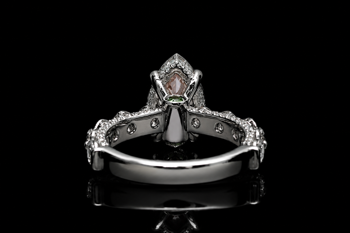 Marquise Diamond Ring with Diamond Side Stones (eng726)
