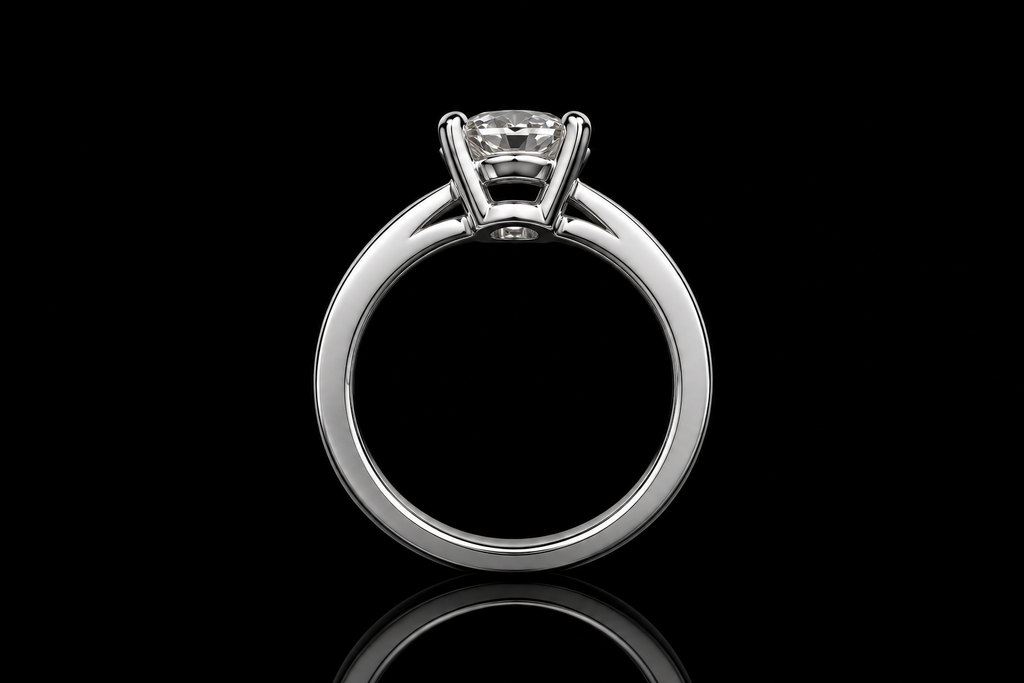 Round Diamond Pavé Solitaire Engagement Ring (eng631)