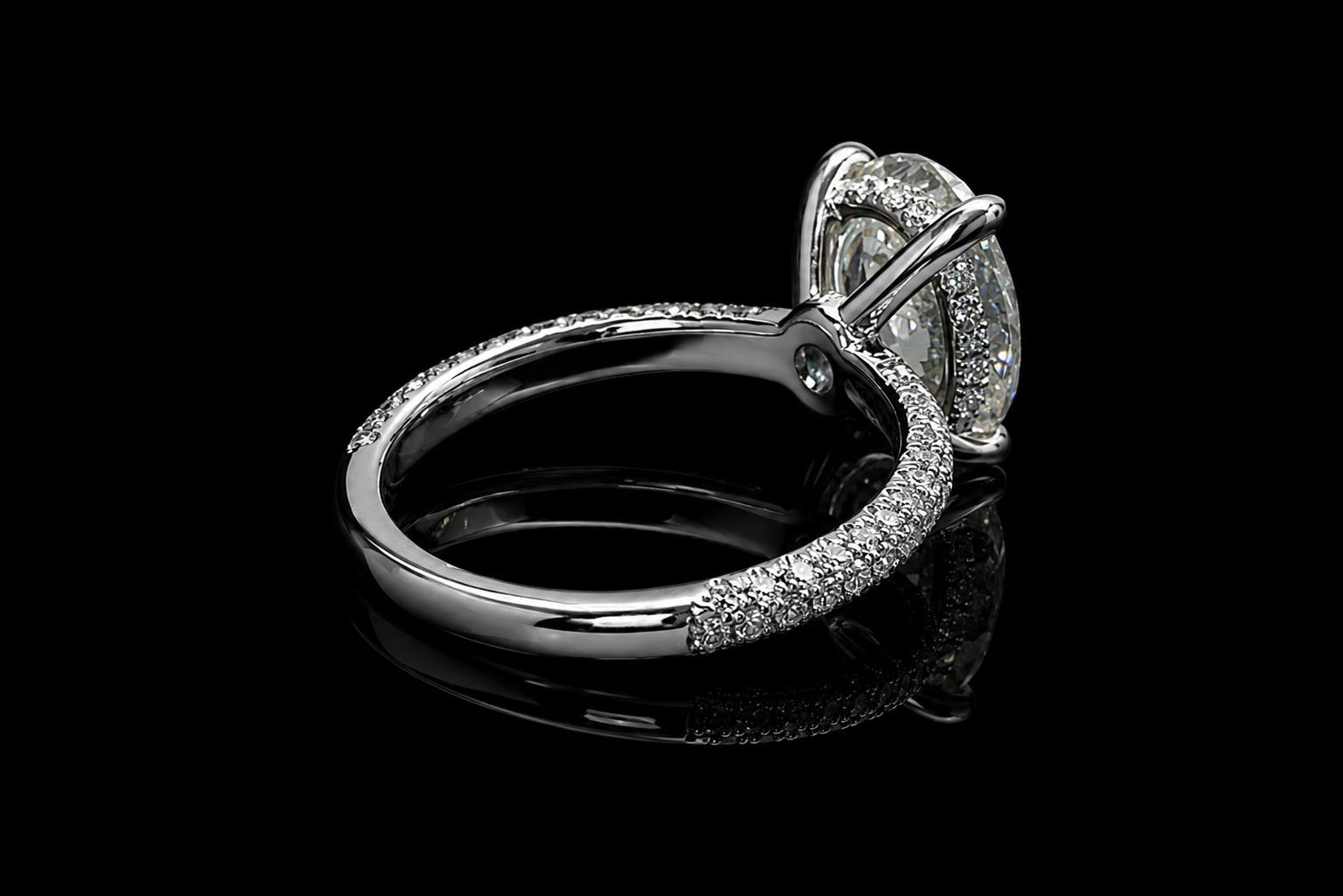 Oval Diamond Halo Engagement Ring (eng695)
