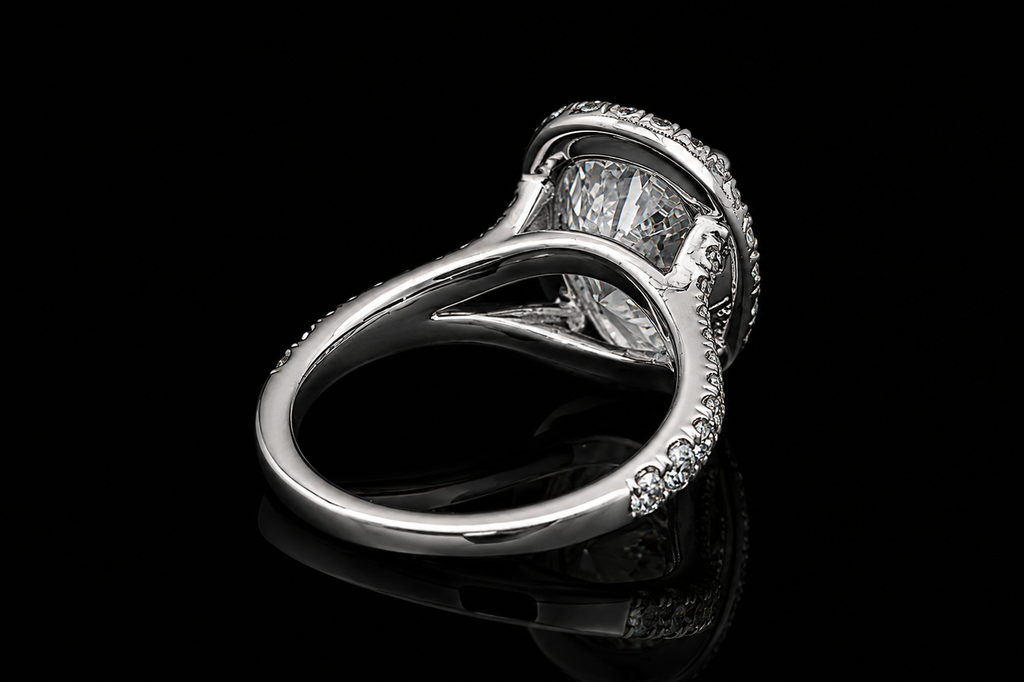 Pear Diamond Halo Split Shank Engagement Ring (eng698)