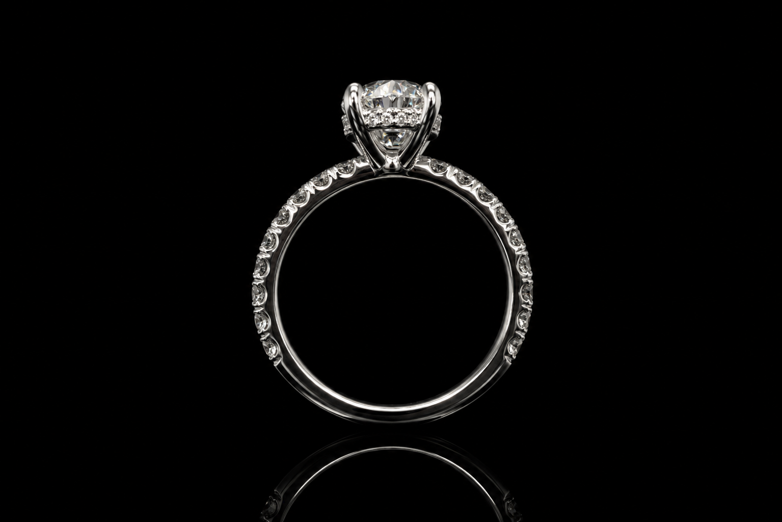 Oval Diamond Solitaire Engagement Ring (eng670)