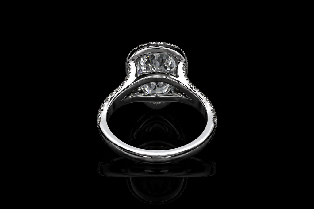 Pear Shaped Halo Diamond Engagement Ring (eng692)