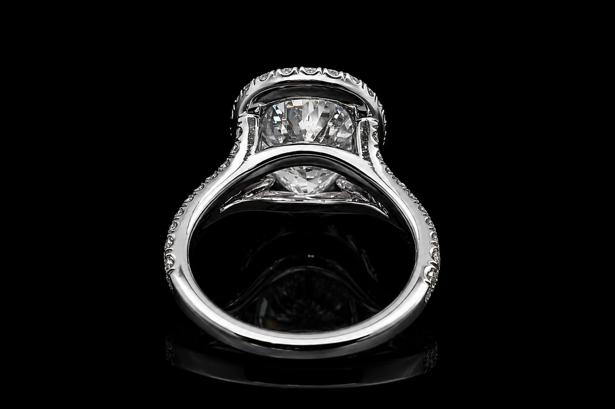 Pear Diamond Halo Split Shank Engagement Ring (eng698)