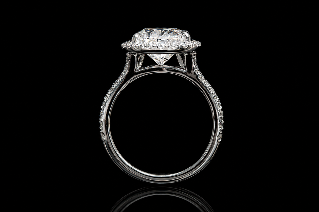 Pear Diamond Halo Split Shank Engagement Ring (eng698)