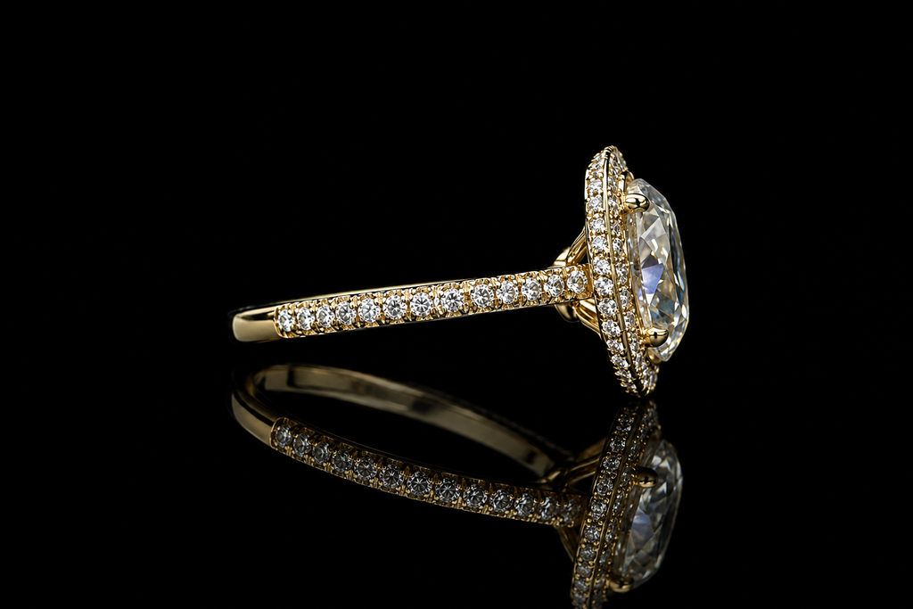 Oval Diamond Halo Engagement Ring (eng641)