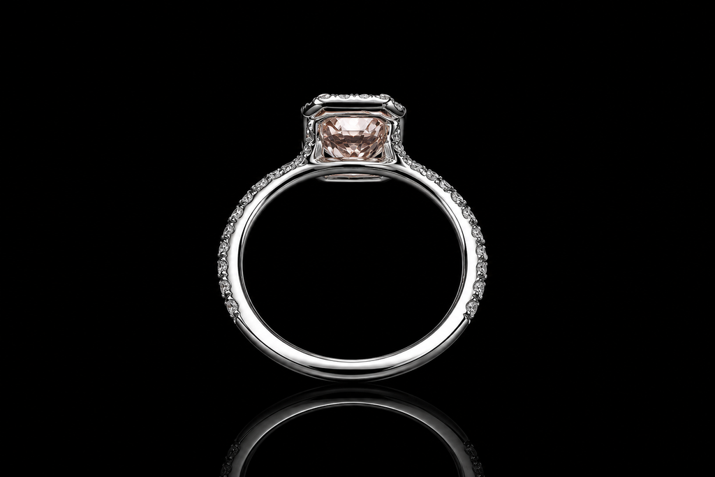Emerald Cut Diamond Halo Engagement Ring (eng660)