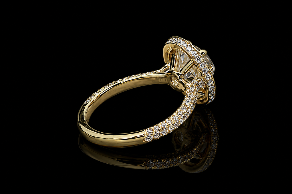 Oval Diamond Halo Engagement Ring (eng641)