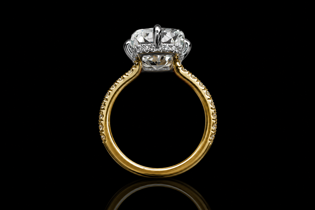 Cushion Cut Diamond Solitaire Engagement Ring (eng669)