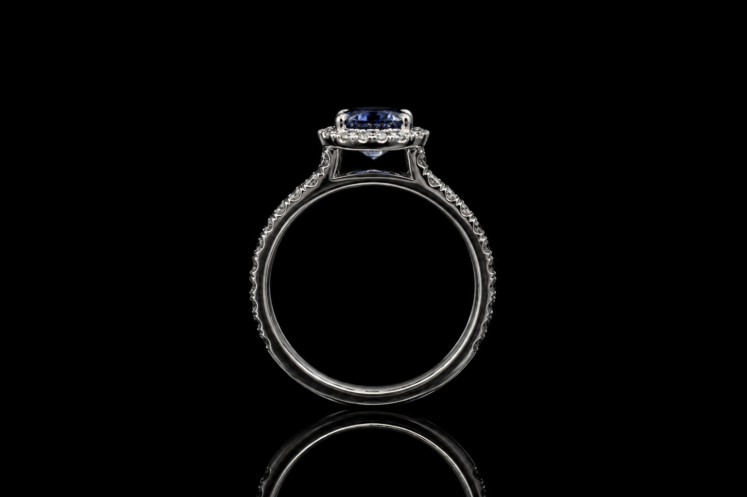 Emerald Cut Diamond Halo Engagement Ring (eng660)