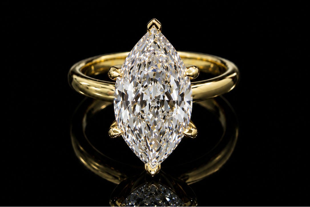Marquise Cut Diamond Solitaire Engagement Ring (eng783)