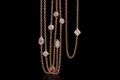 Long Rose Gold Diamond by the Yard Necklace (pend058)