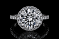 Round Brilliant Diamond Halo Engagement Ring with Pavé Band (eng320)