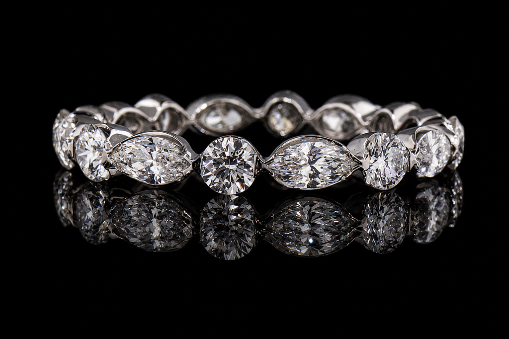 Mixed-Cut Diamond Platinum Eternity Band (band098)