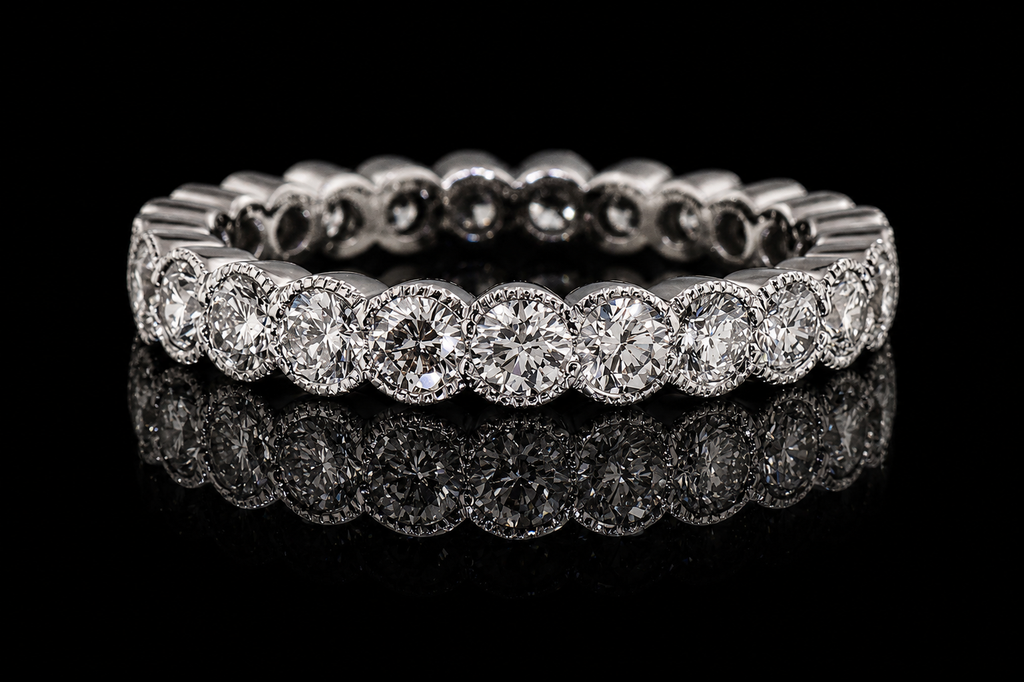 Classic Milgrain Bezel Diamond Eternity Band (band019)