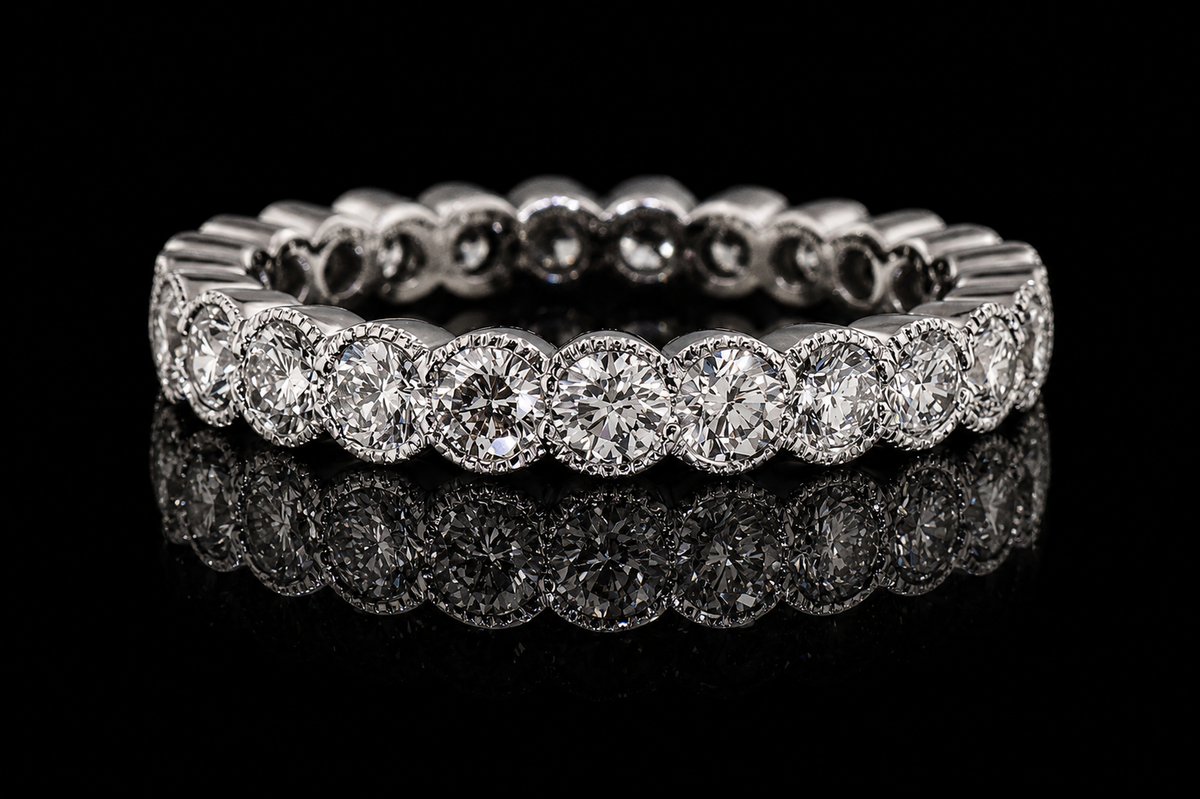 Classic Milgrain Bezel Diamond Eternity Band (band019)