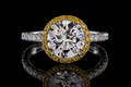 Yellow Halo Diamond Engagement Ring (eng407)