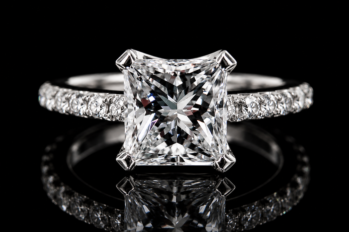 Princess Cut Diamond Solitaire Engagement Ring (eng167)