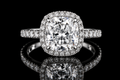 Cushion Cut Diamond Halo Pavé Engagement Ring (eng014)
