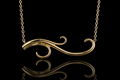 18K Yellow Gold Swirl Necklace (pend079)