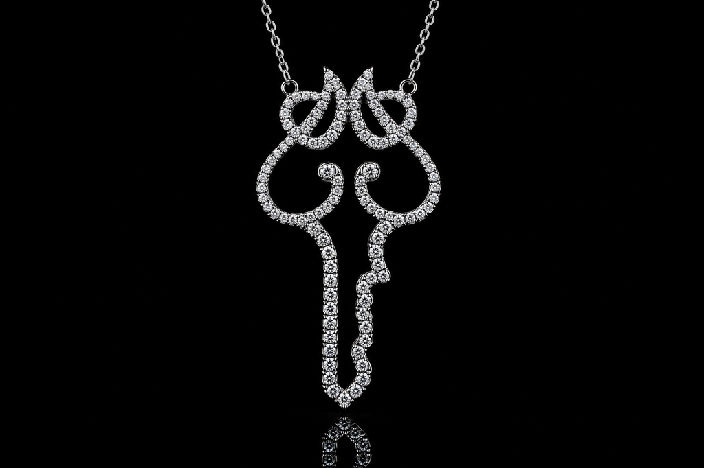 Diamond Micropavé Key Pendant (pend067)