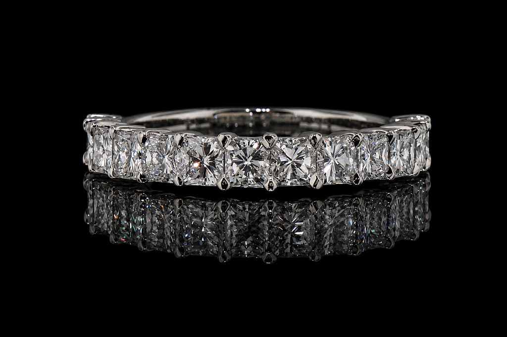 Princess-Cut Diamond Platinum Wedding Band (band093)
