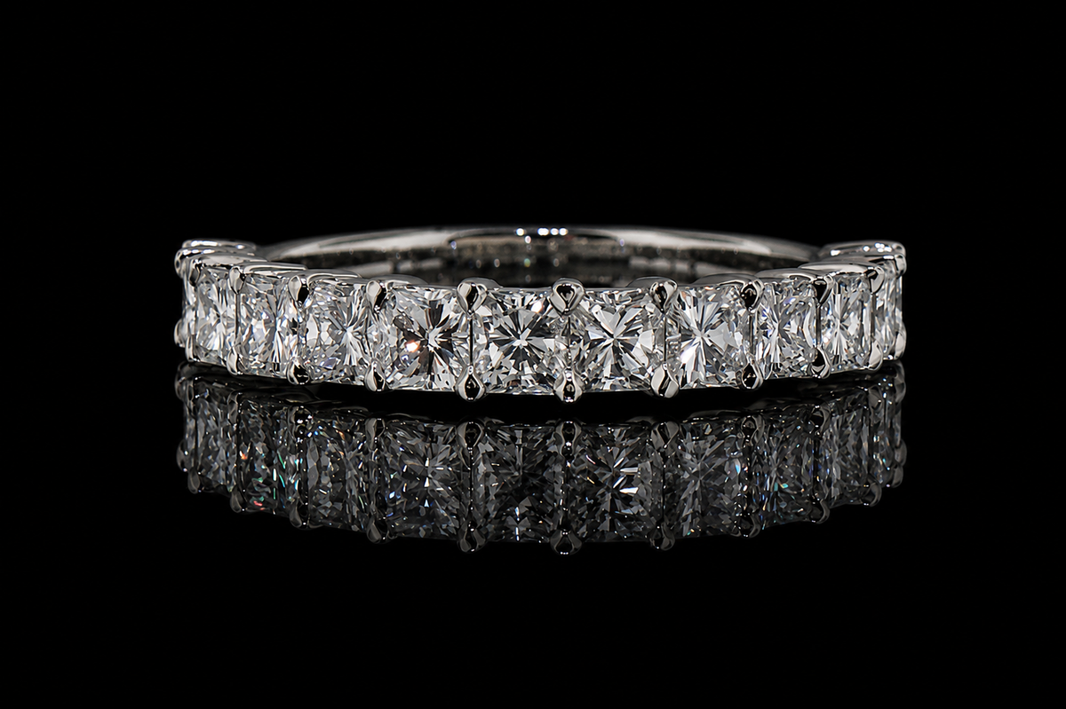 Princess-Cut Diamond Platinum Wedding Band (band093)