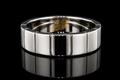 Geometric Platinum Band with 18K Yellow Gold Fingerprint (band102)