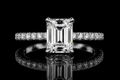 Emerald Cut Diamond Solitaire Engagement Ring (eng346)
