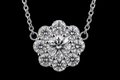 Round Diamond Floral Cluster Necklace (pend053)