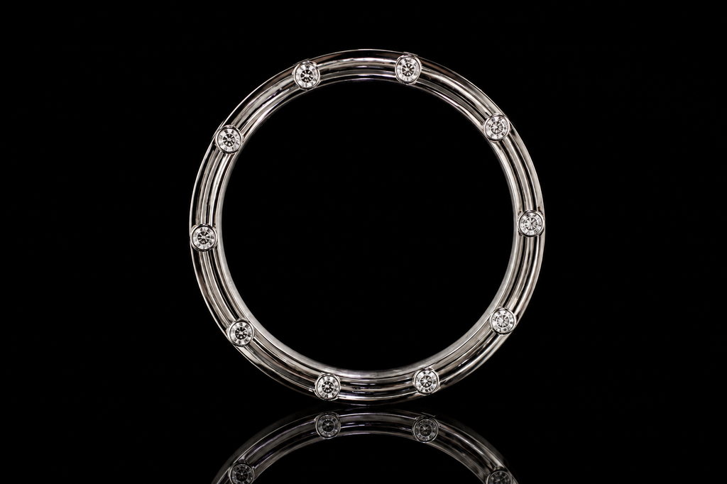 Platinum Diamond Edge Band (band134)