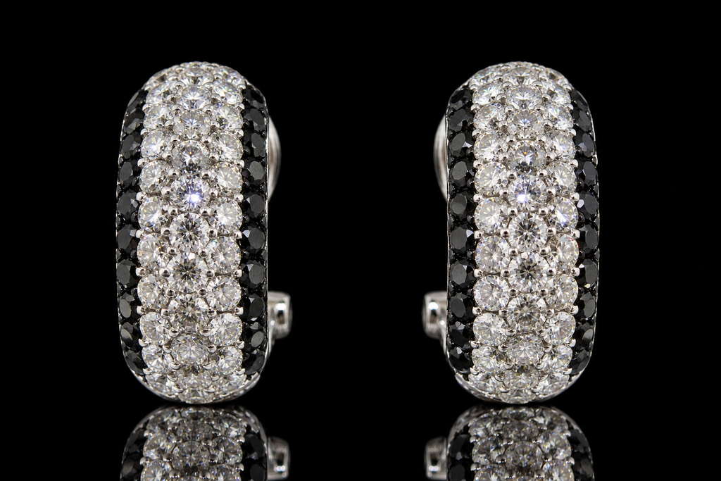 Black & White Diamond Pavé Earrings (ear052)
