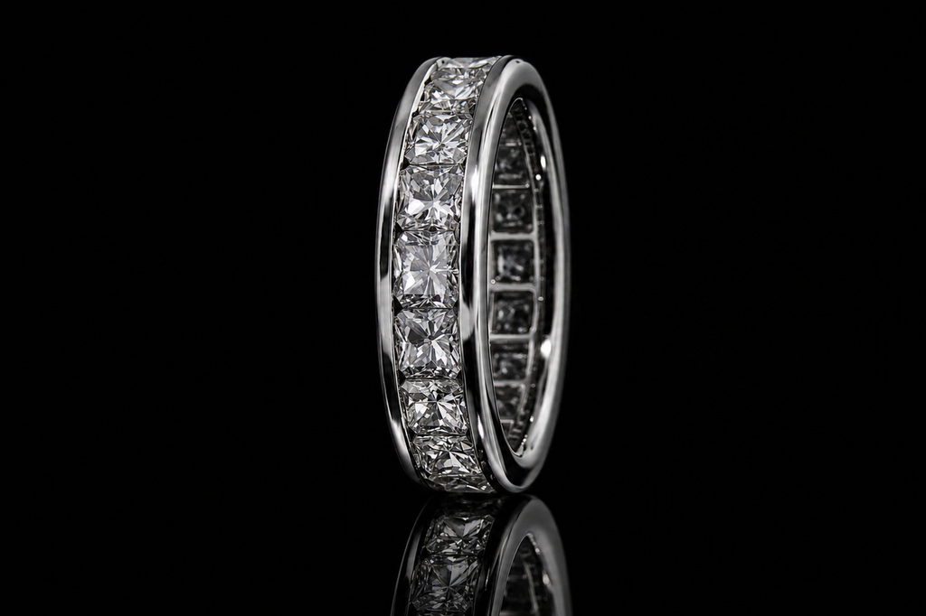 Round Diamond Channel-Set Platinum Eternity Band (band082)