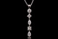 14K White Gold Mixed-Shape Diamond Drop Pendant (pend003)