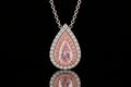 Pear-Shaped Pink Diamond Double Halo Pendant (pend092)