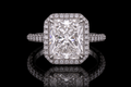 Radiant Cut Diamond Halo Ring (eng428)