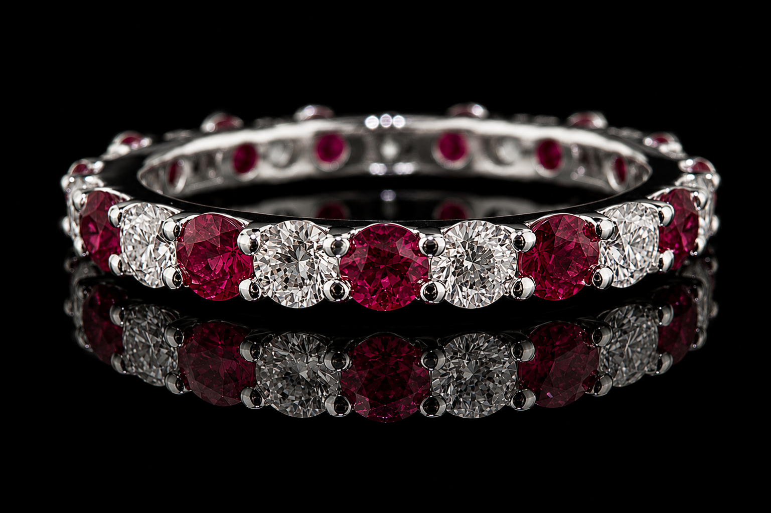 Ruby & Diamond Eternity Band (band073)