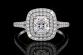 Cushion Cut Diamond Double Halo Split Shank Engagement Ring (eng307)