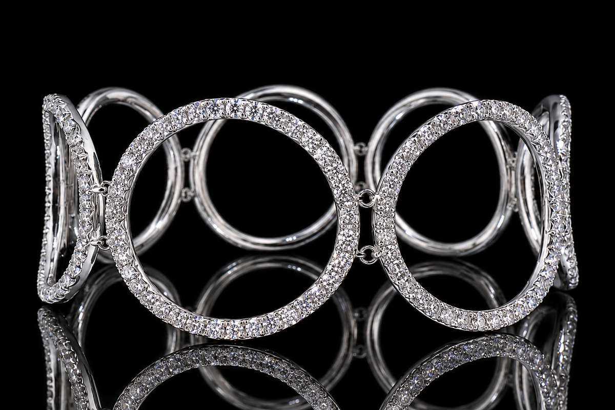 Diamond Circle Link Bracelet (brac018)