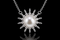 Pearl & Diamond Sunburst Pendant (pend077)